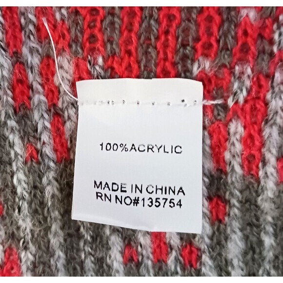 Altar'd State Wrap Sweater Jacket Navajo Southwest Gray Coral Knit Fringed Sz L - Picture 8 of 8